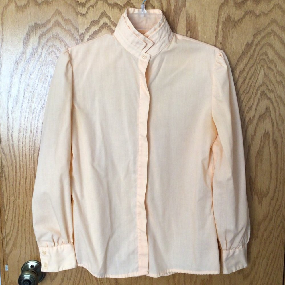 Haberdasher - Long sleeve, double collar peach blouse